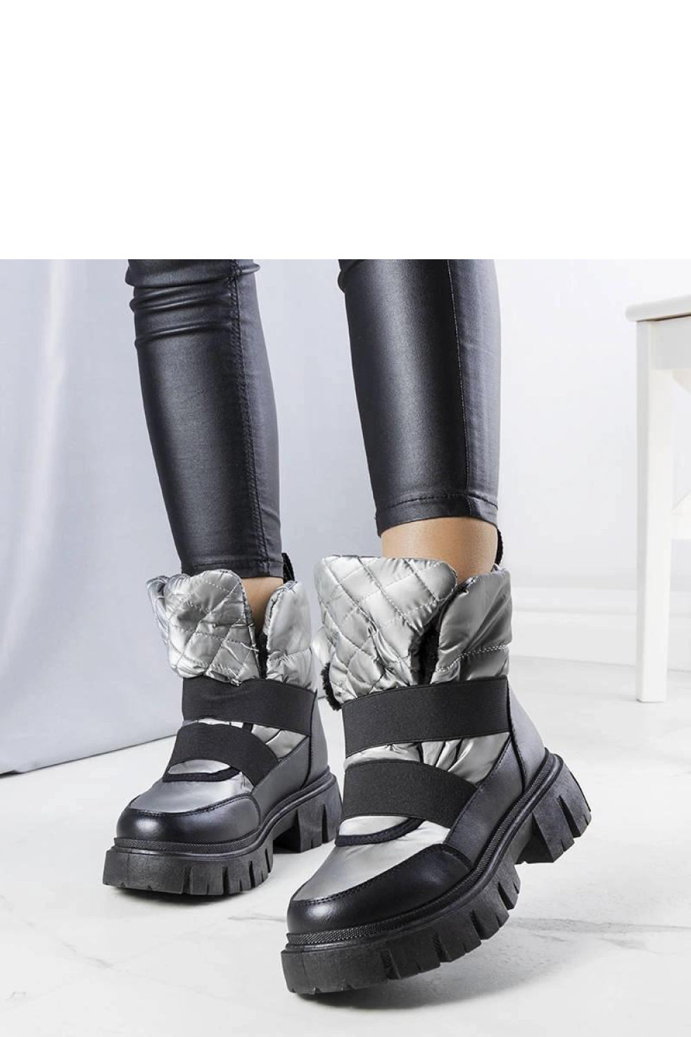 Solea Grey Faux Leather Warm Lined Boots