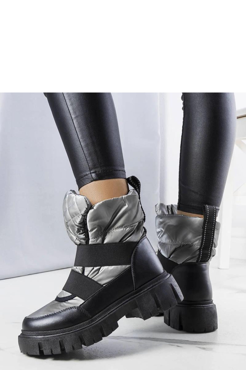Solea Grey Faux Leather Warm Lined Boots - view 3