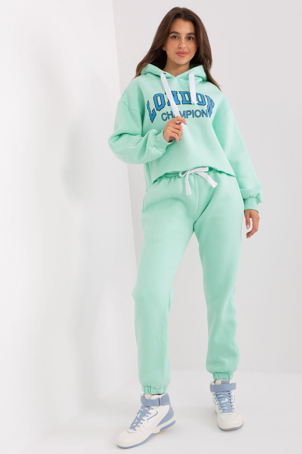 Ex Moda Mint Printed High Waisted Cotton Co-Ord Set
