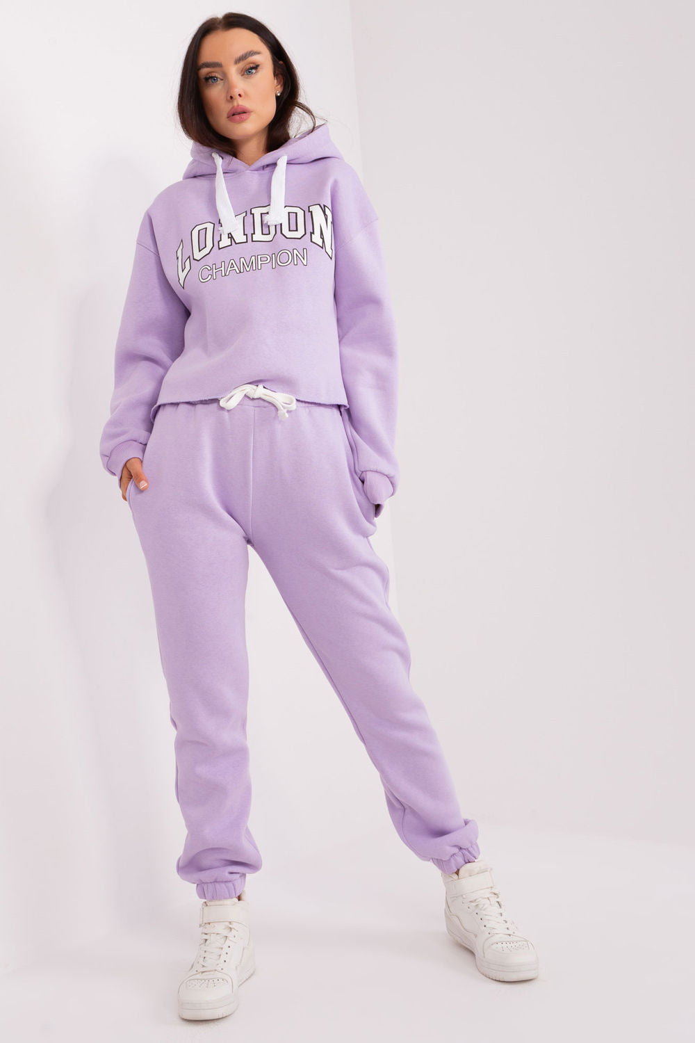 Ex Moda Light Violet High Waisted Cotton Co-Ord Set