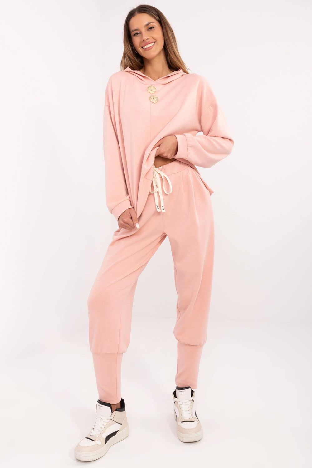 Italy Moda Peach High Waisted Joggers