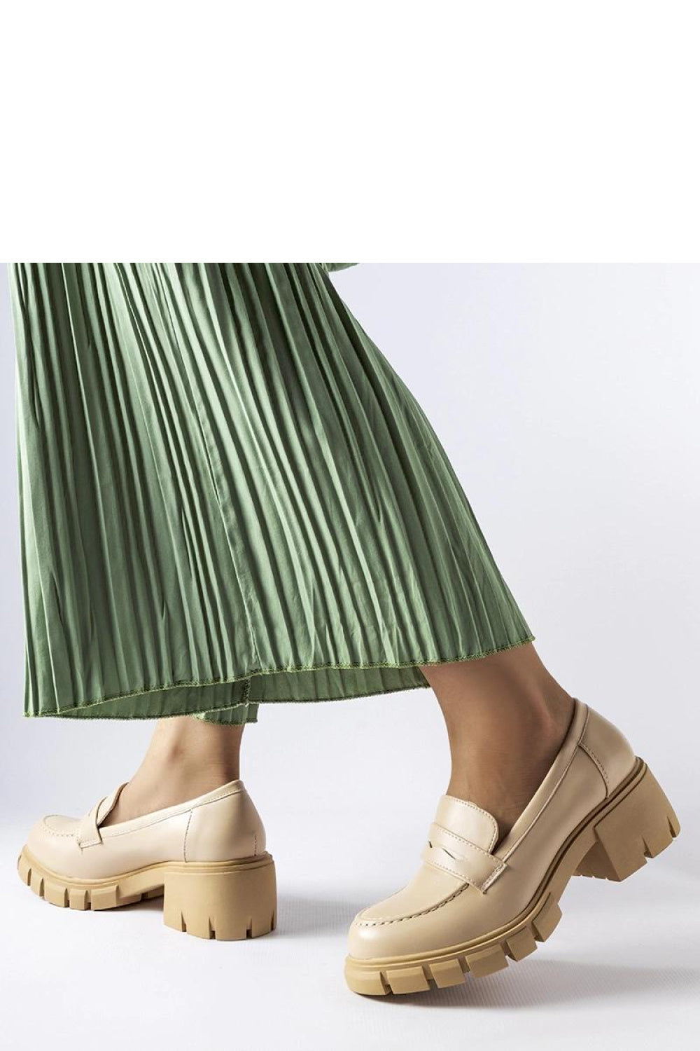 Solea Beige Block Heel Moccasins - view 2