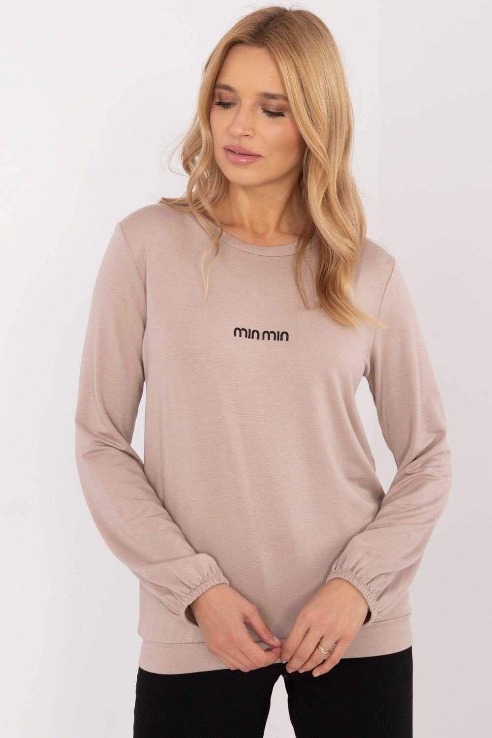 Relevance Beige Long Sleeve Blouse