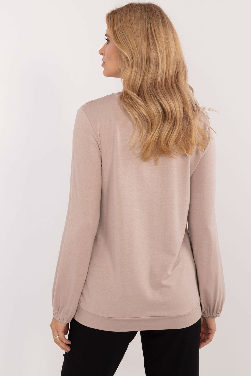 Relevance Beige Long Sleeve Blouse - view 3