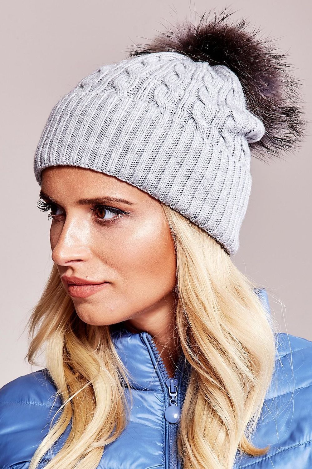AT Grey Ribbed Beanie Hat - view 4