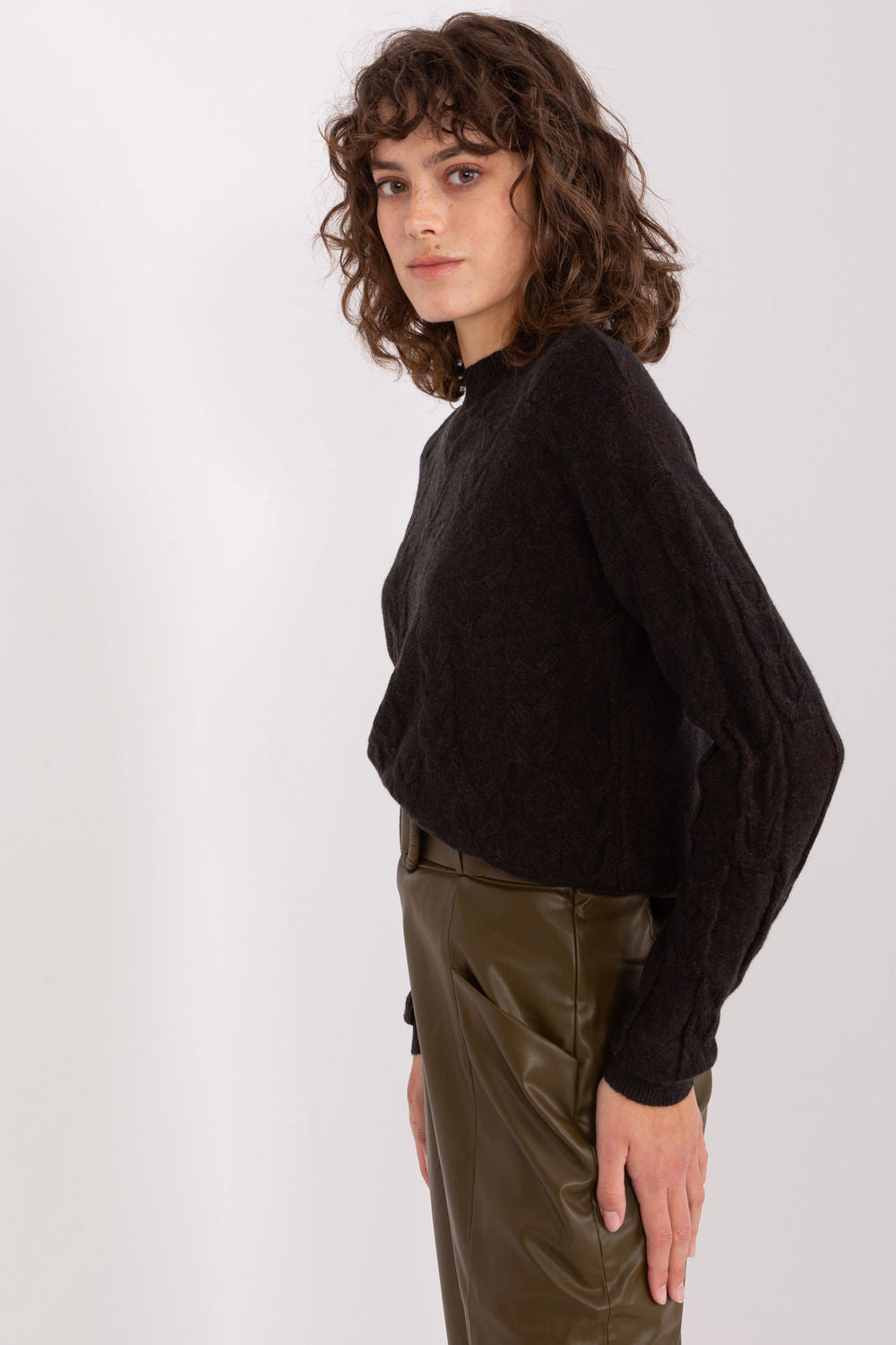 AT Black Round Neck Long Sleeve Jumper - view 2