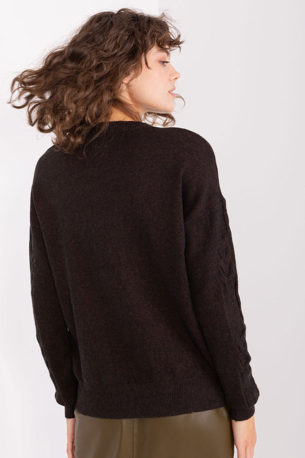 AT Black Round Neck Long Sleeve Jumper - view 3