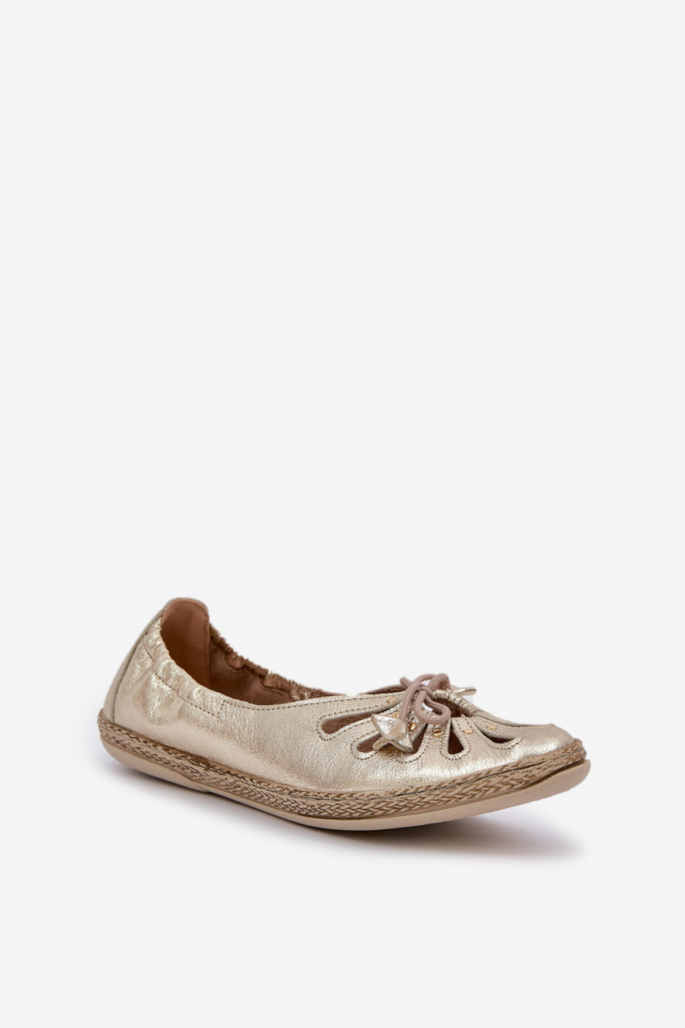 Step In Style Zazoo Gold Leather Ballet Flats - view 2