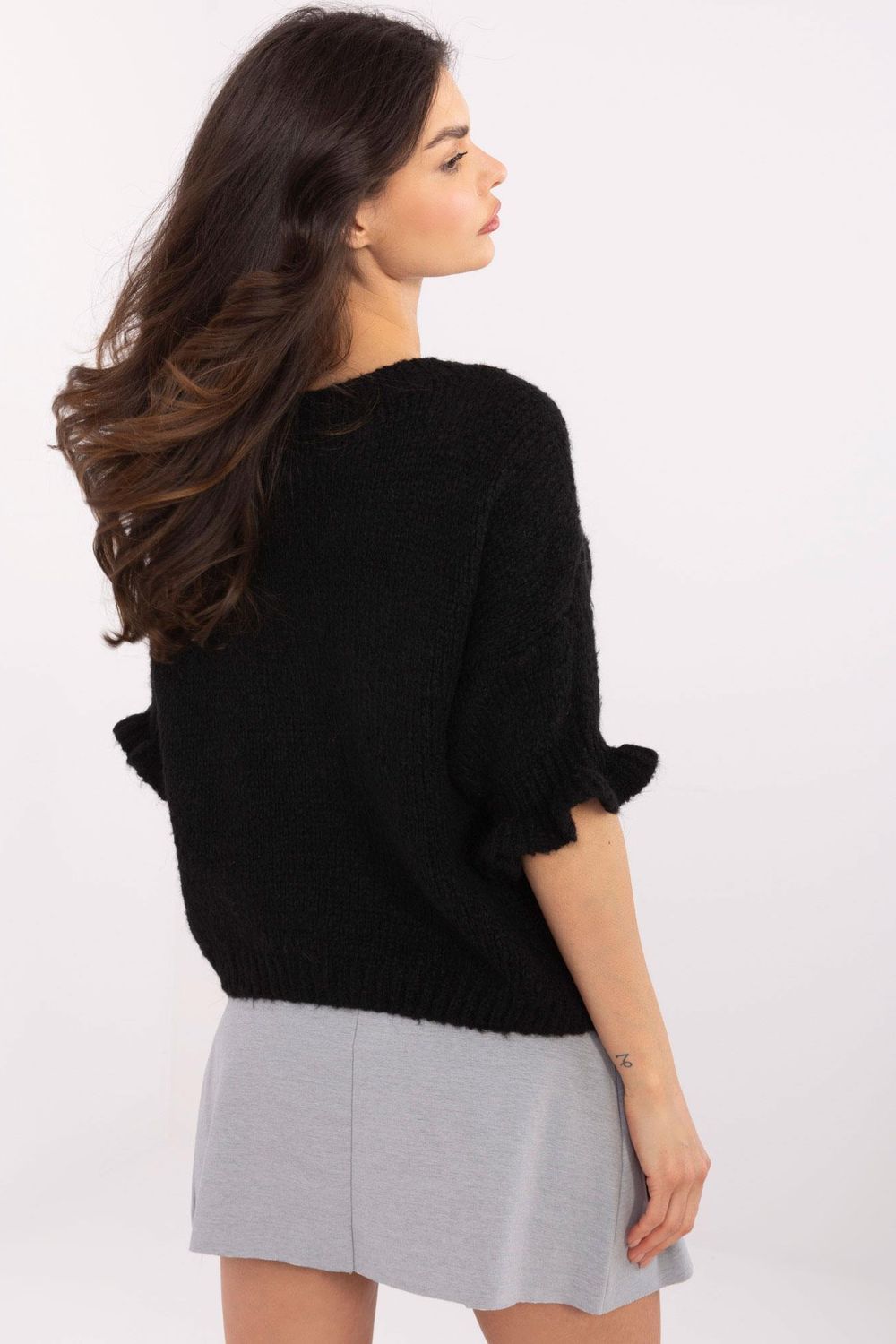 Italy Moda Black Round Neck Jumper - view 3
