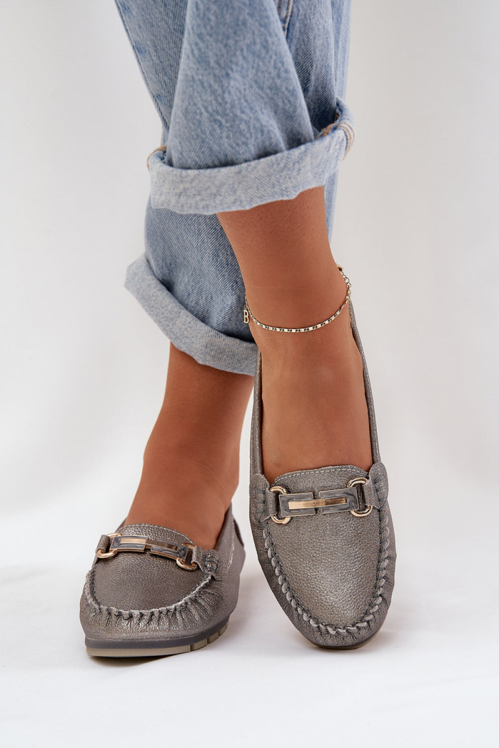 Step In Style Glitter Leather Moccasins - view 3