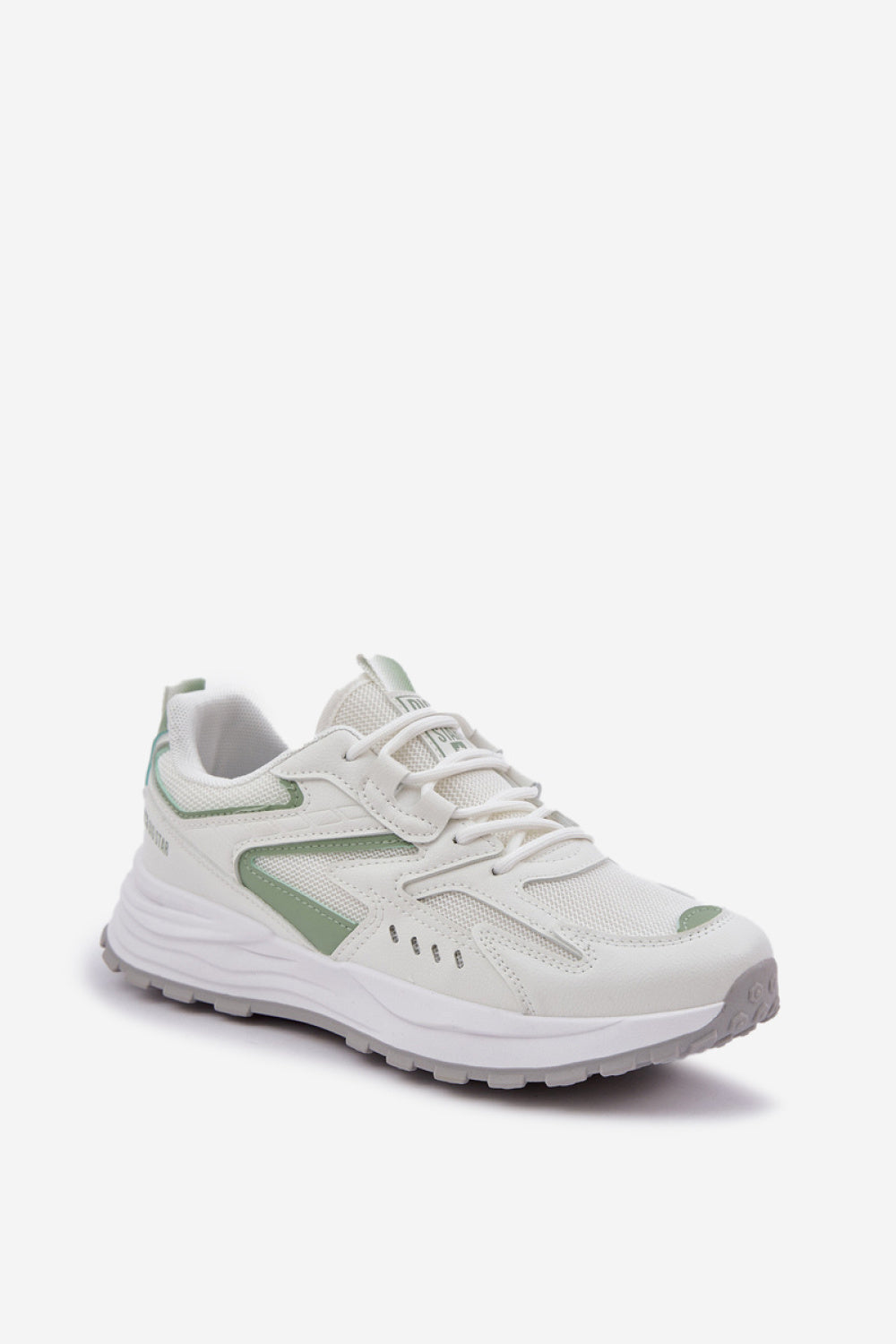 Step In Style Green Faux Leather Trainers - view 2