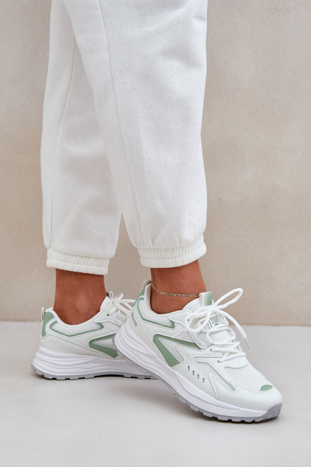 Step In Style Green Faux Leather Trainers - view 3