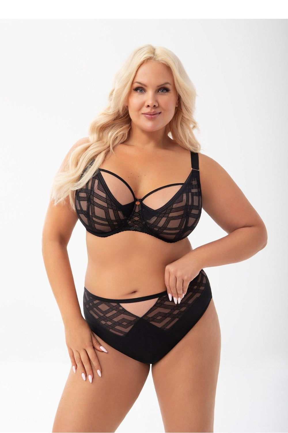 Gorsenia Lingerie Estelle Black Mesh High Waisted Knickers
