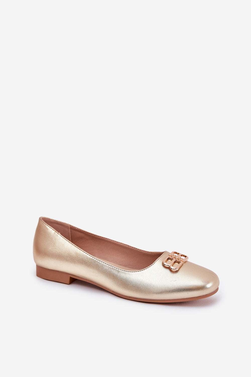 Step In Style Vinceza Gold Faux Leather Ballet Flats - view 2