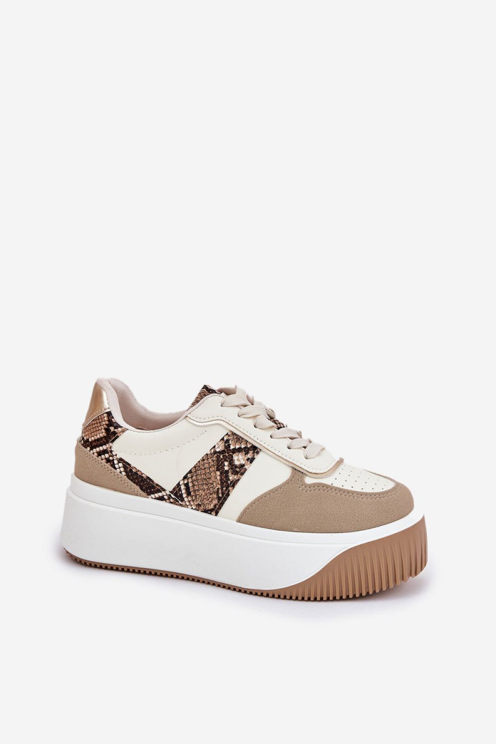Step In Style Patterned Faux Leather Platform Trainers - view 2