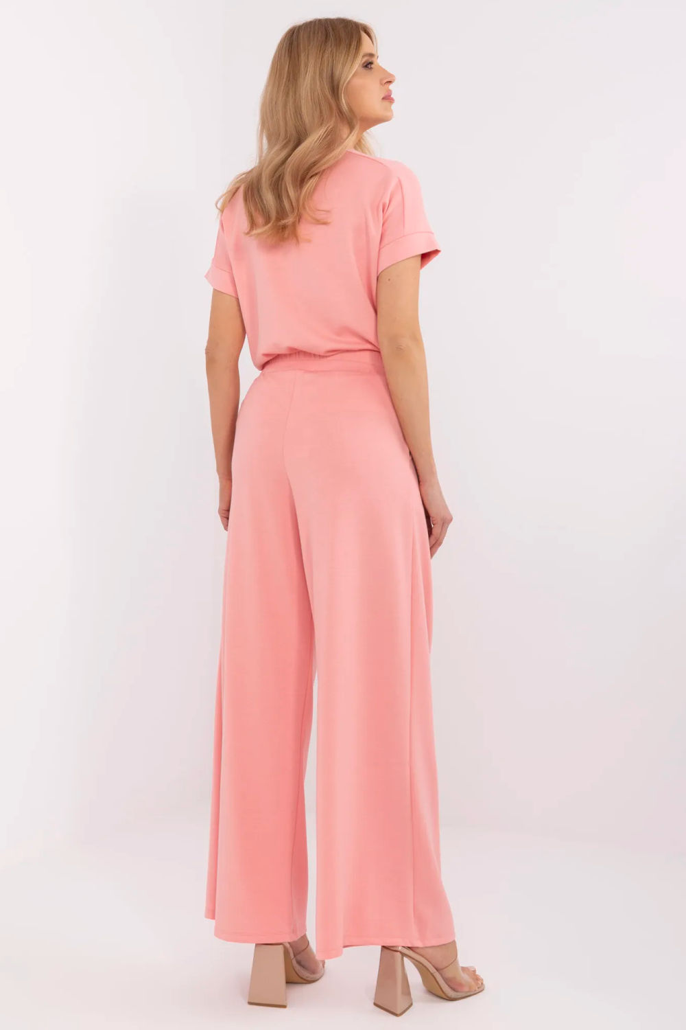 Relevance Peach Pleated High Waisted Joggers - view 3