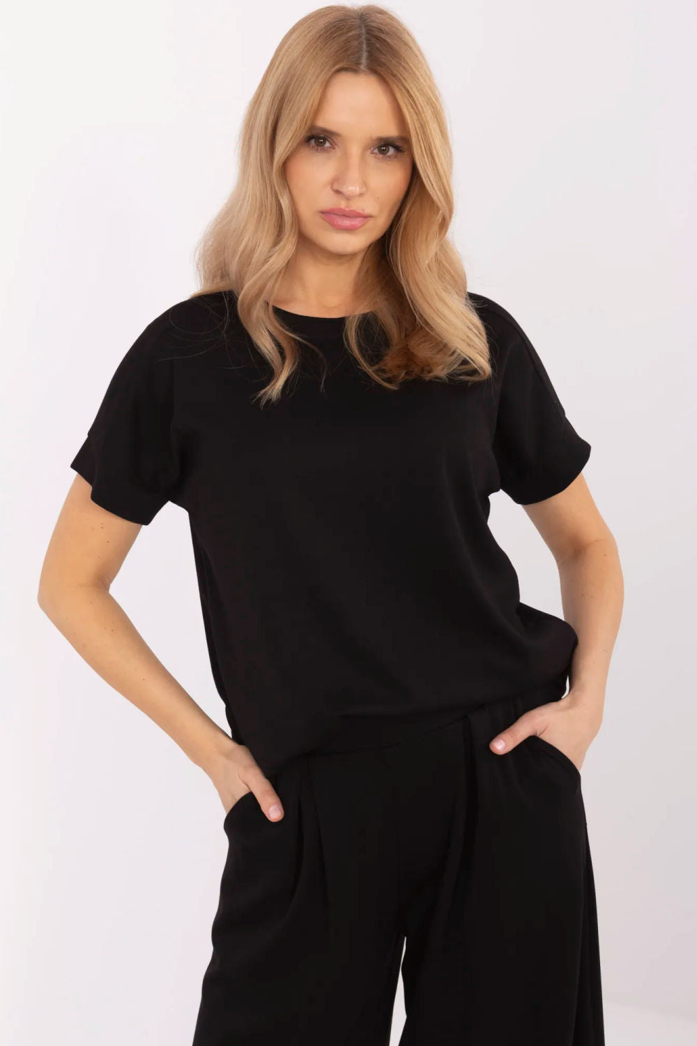 Relevance Black Short Sleeve Blouse