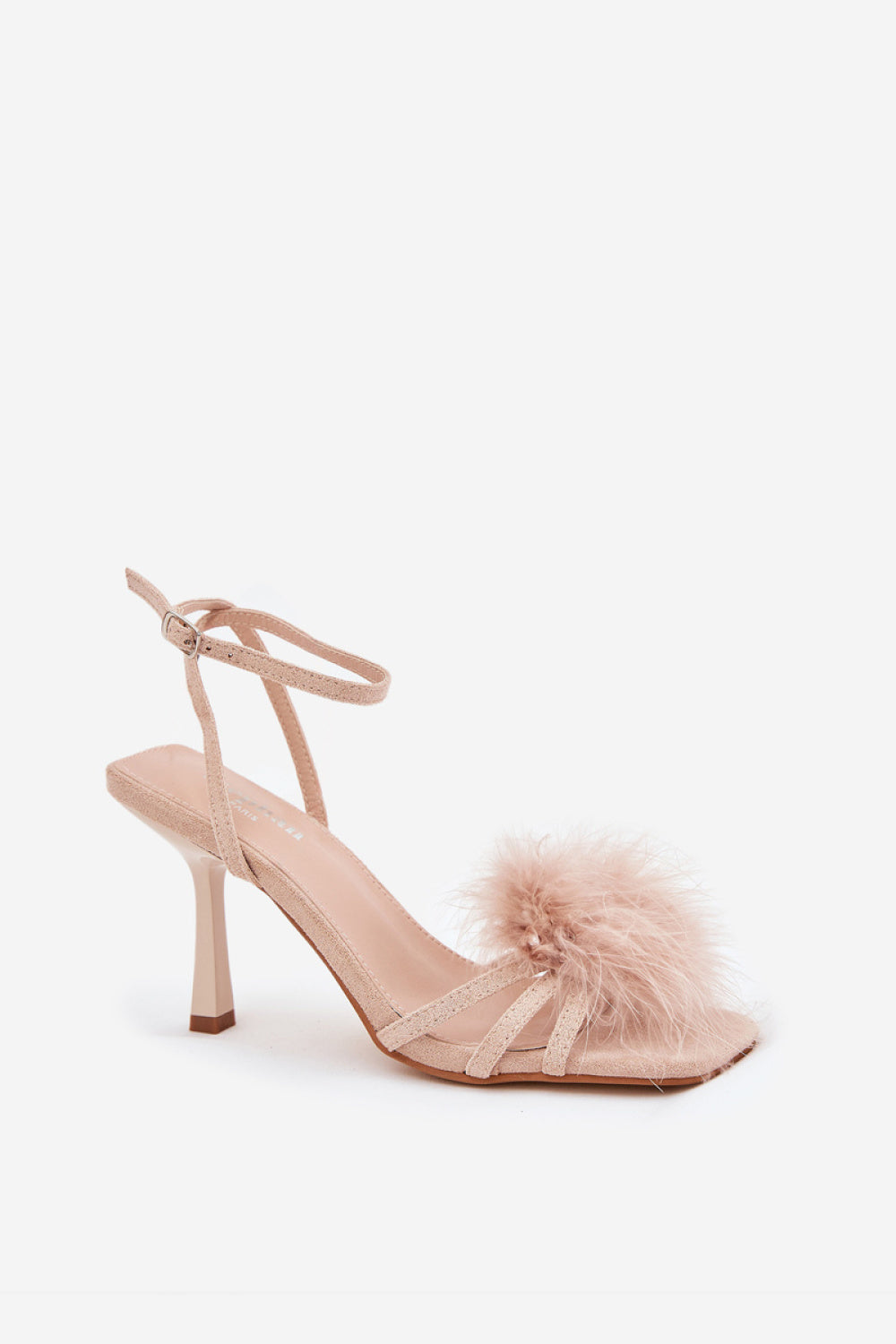 Step In Style Xaliope Beige Faux Suede Stiletto Heeled Sandals - view 2