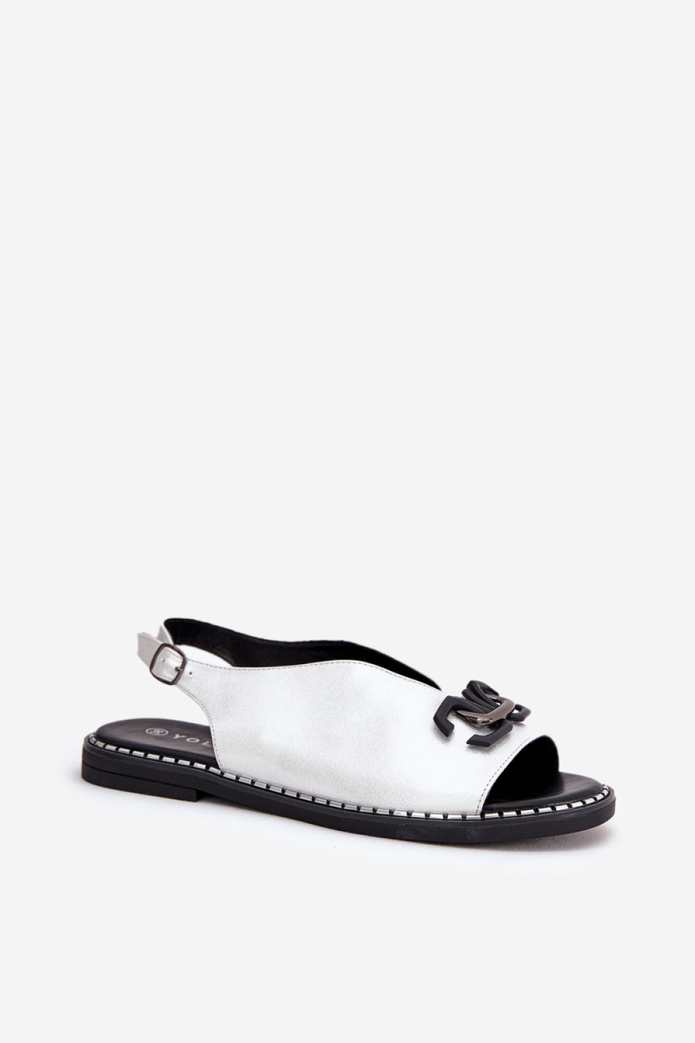 Step In Style Tillireta Black Faux Leather Flat Sandals - view 2