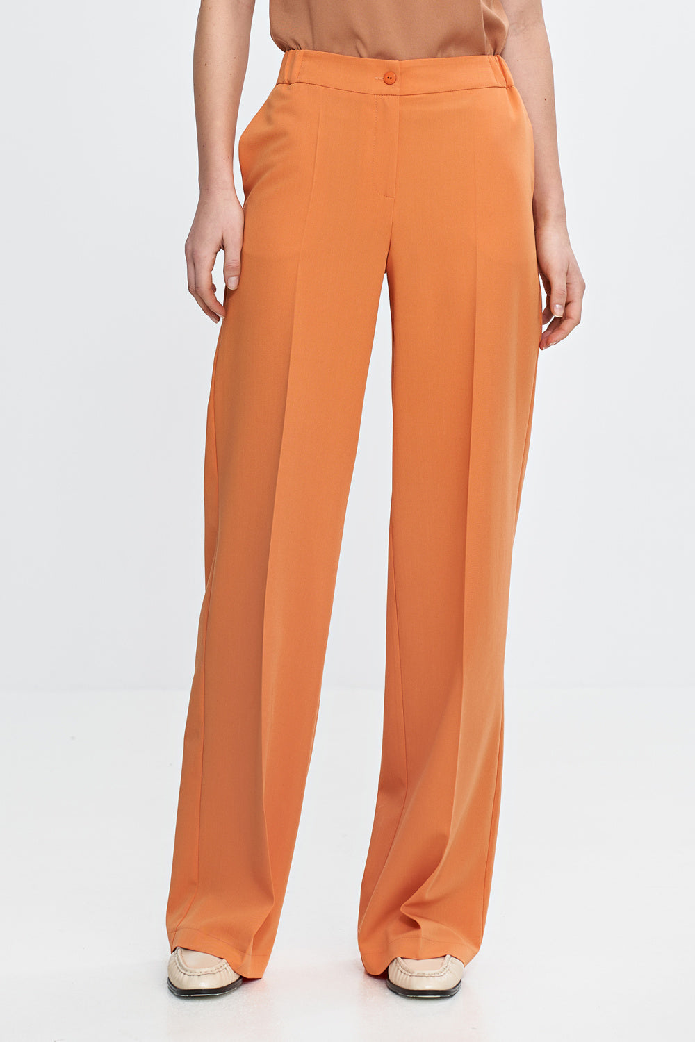 Nife Orange Wide Leg Trousers