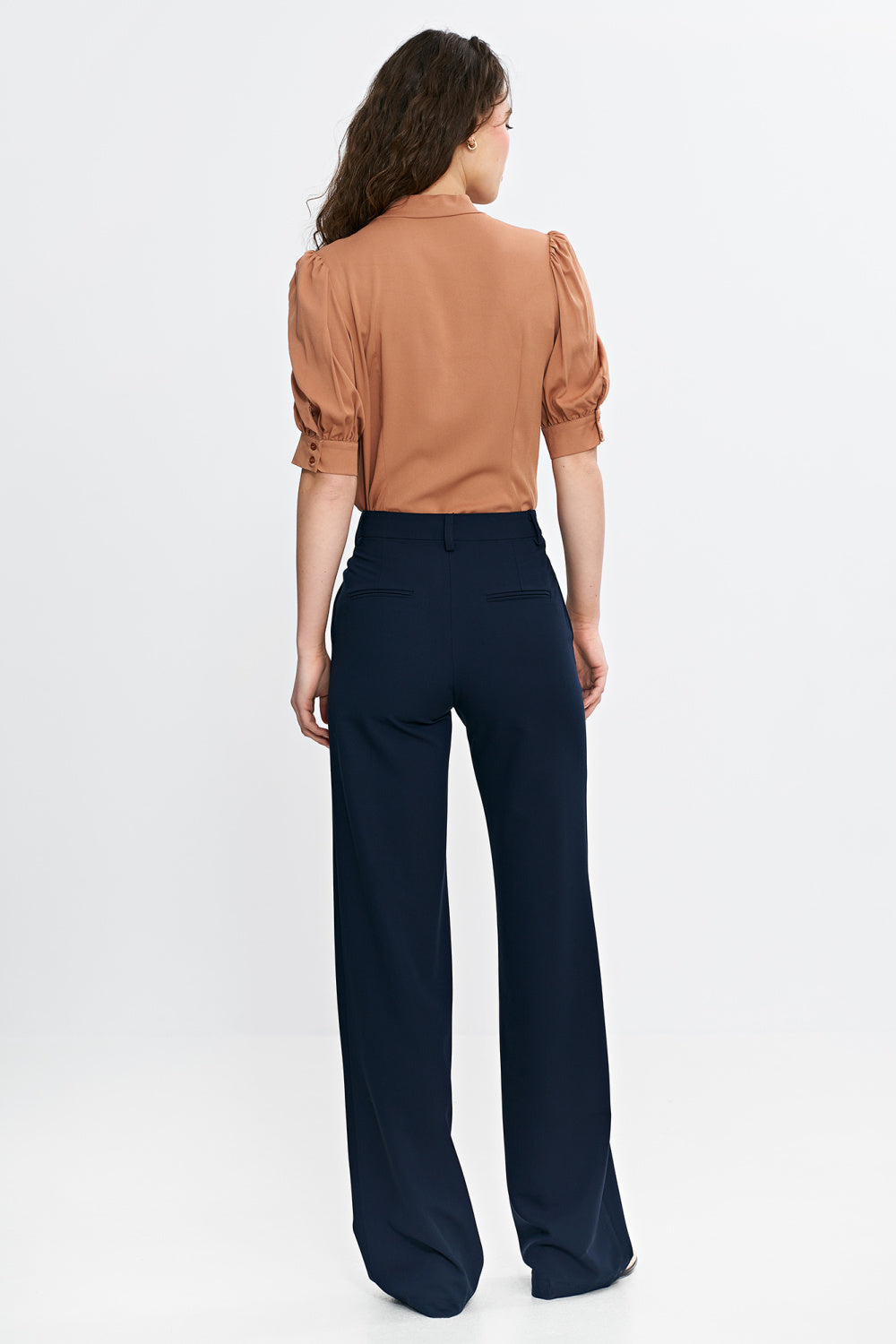 Nife Navy High Waisted Trousers - view 3