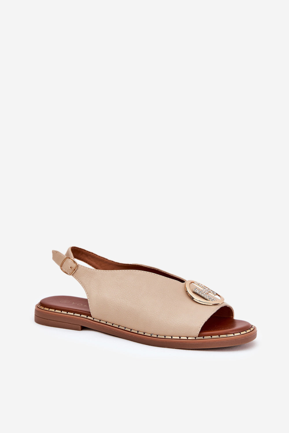Step In Style Iseliria Beige Faux Leather Flat Sandals - view 2
