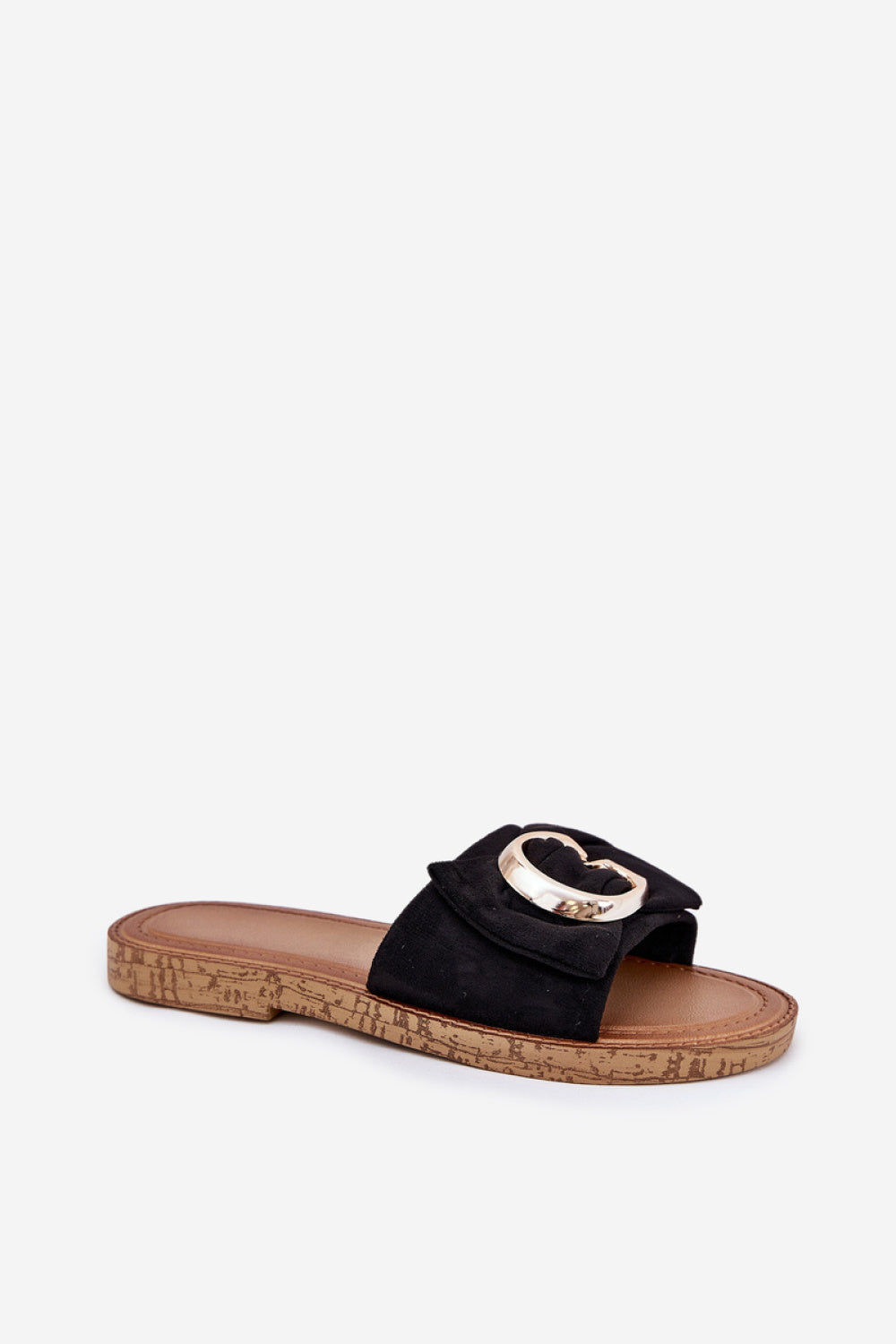 Step In Style Nellodra Black Faux Suede Flip Flops - view 2