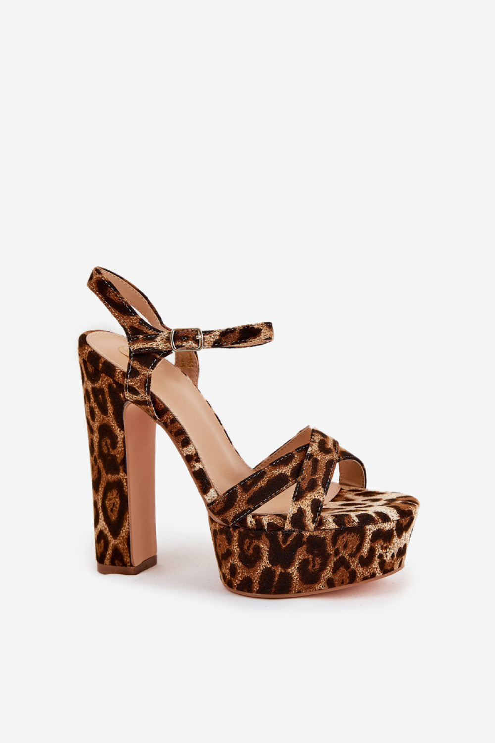 Step In Style Jovenes Leopard Print Block Heel Heeled Sandals - view 2