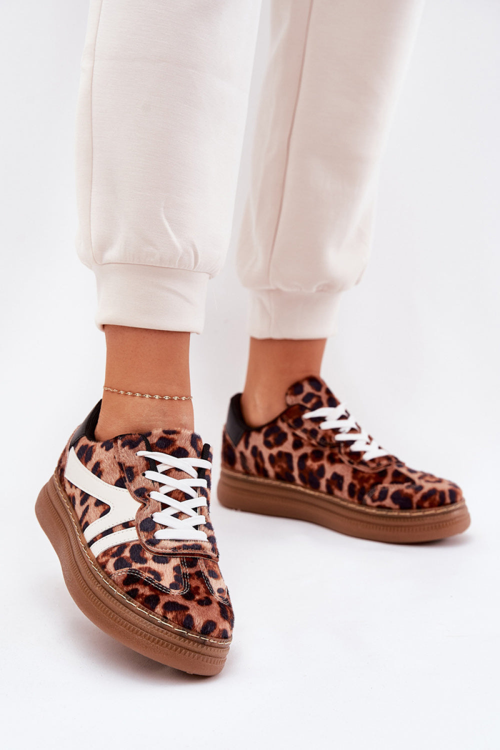Step In Style Leopard Print Platform Trainers