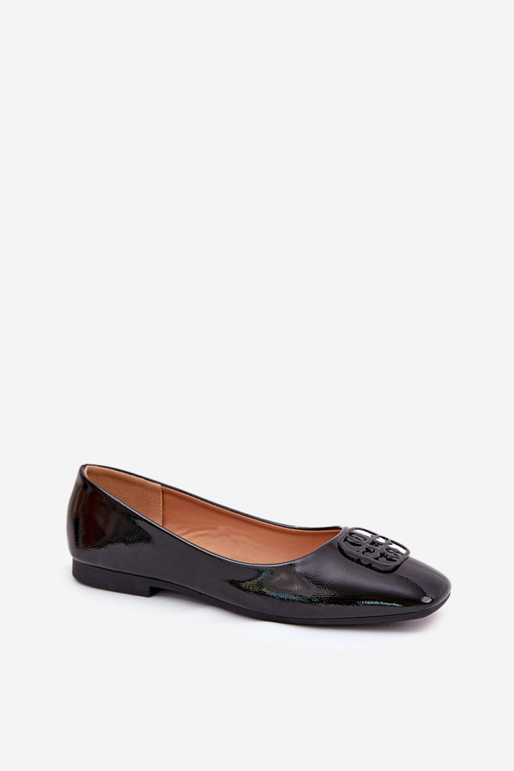 Step In Style Vinceza Black Faux Leather Ballet Flats with Round Toe - view 2