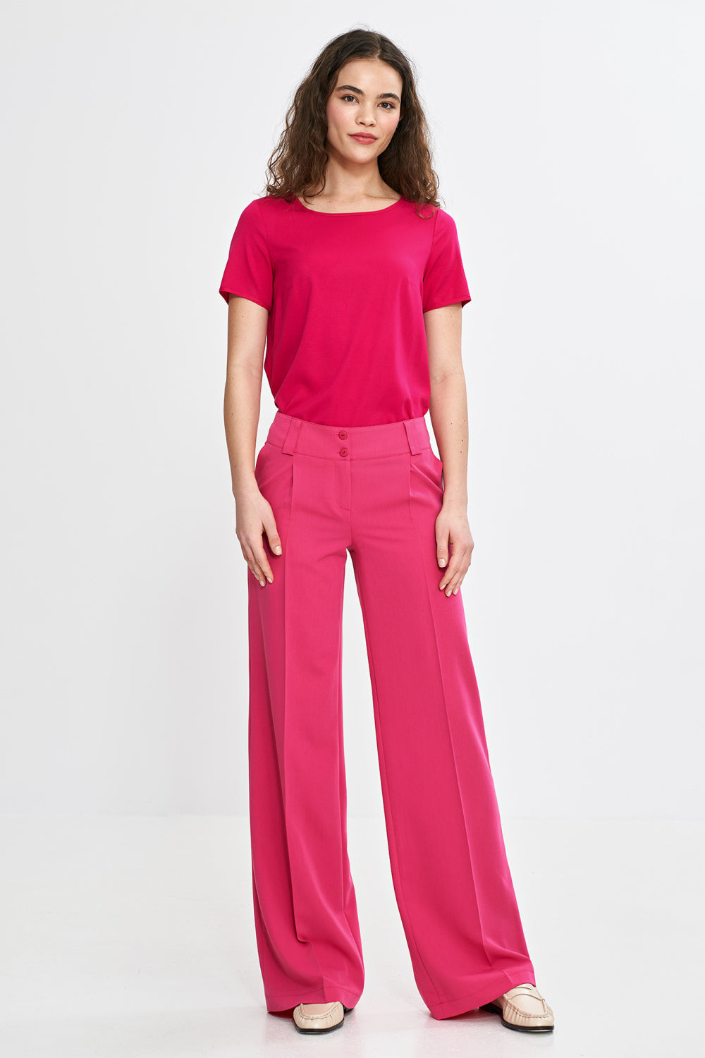 Nife Pink Wide Leg Trousers - view 2