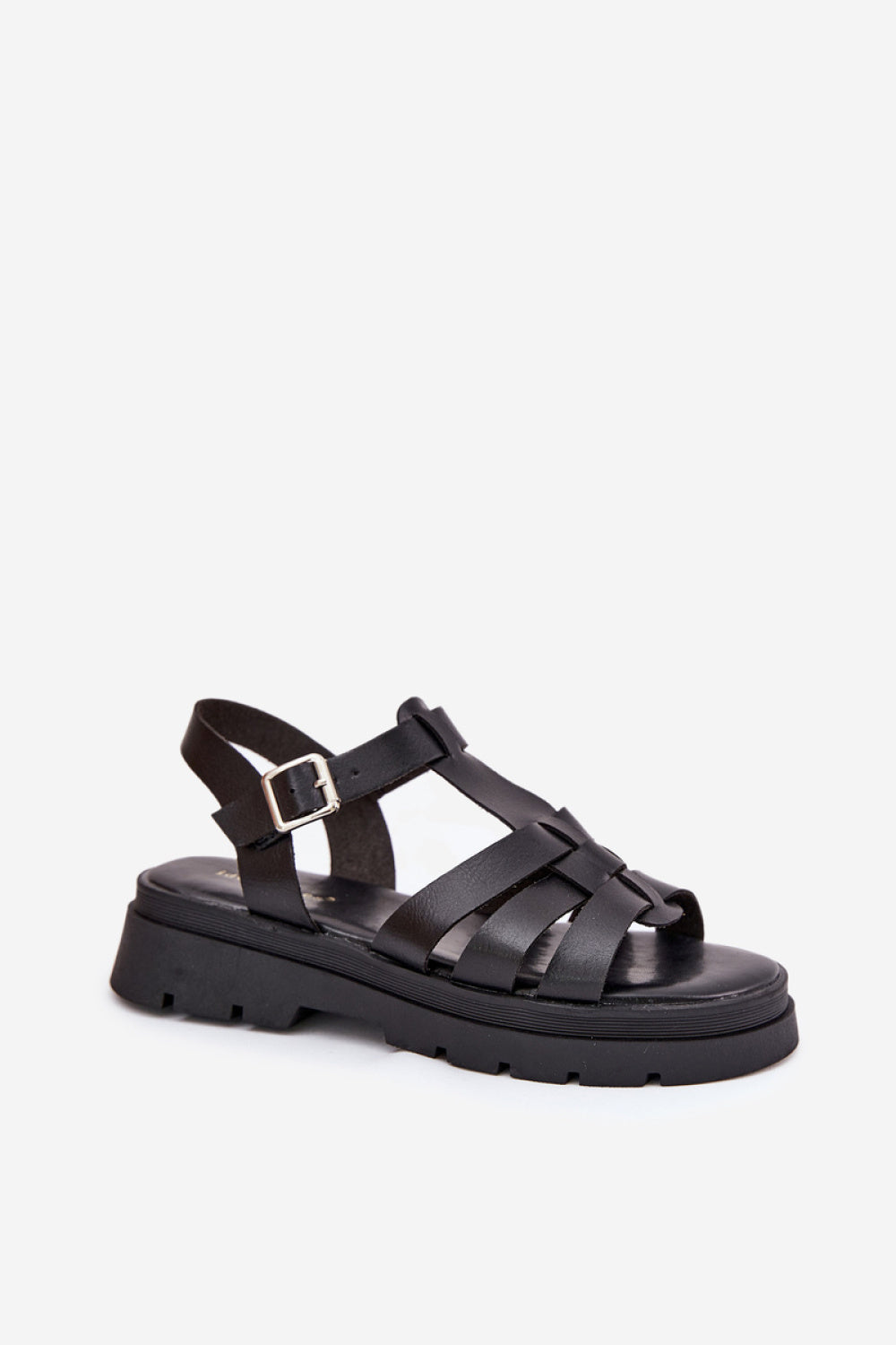 Step In Style Nendales Black Faux Leather Platform Sandals - view 2