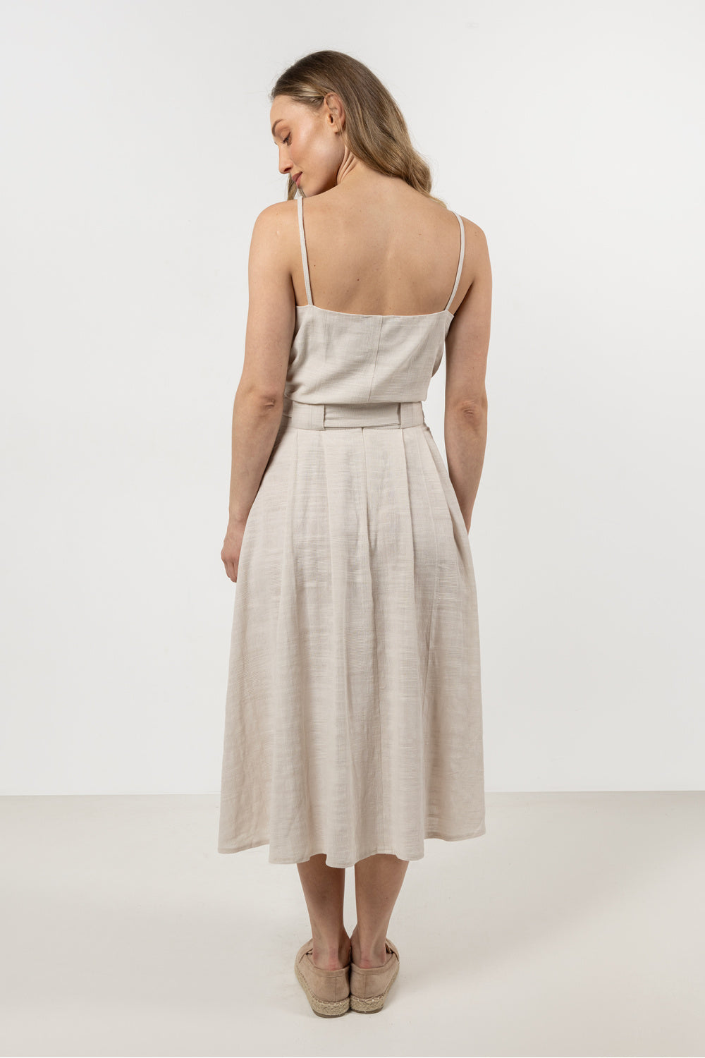 Awama Beige Sleeveless Cotton Cami Top - view 3