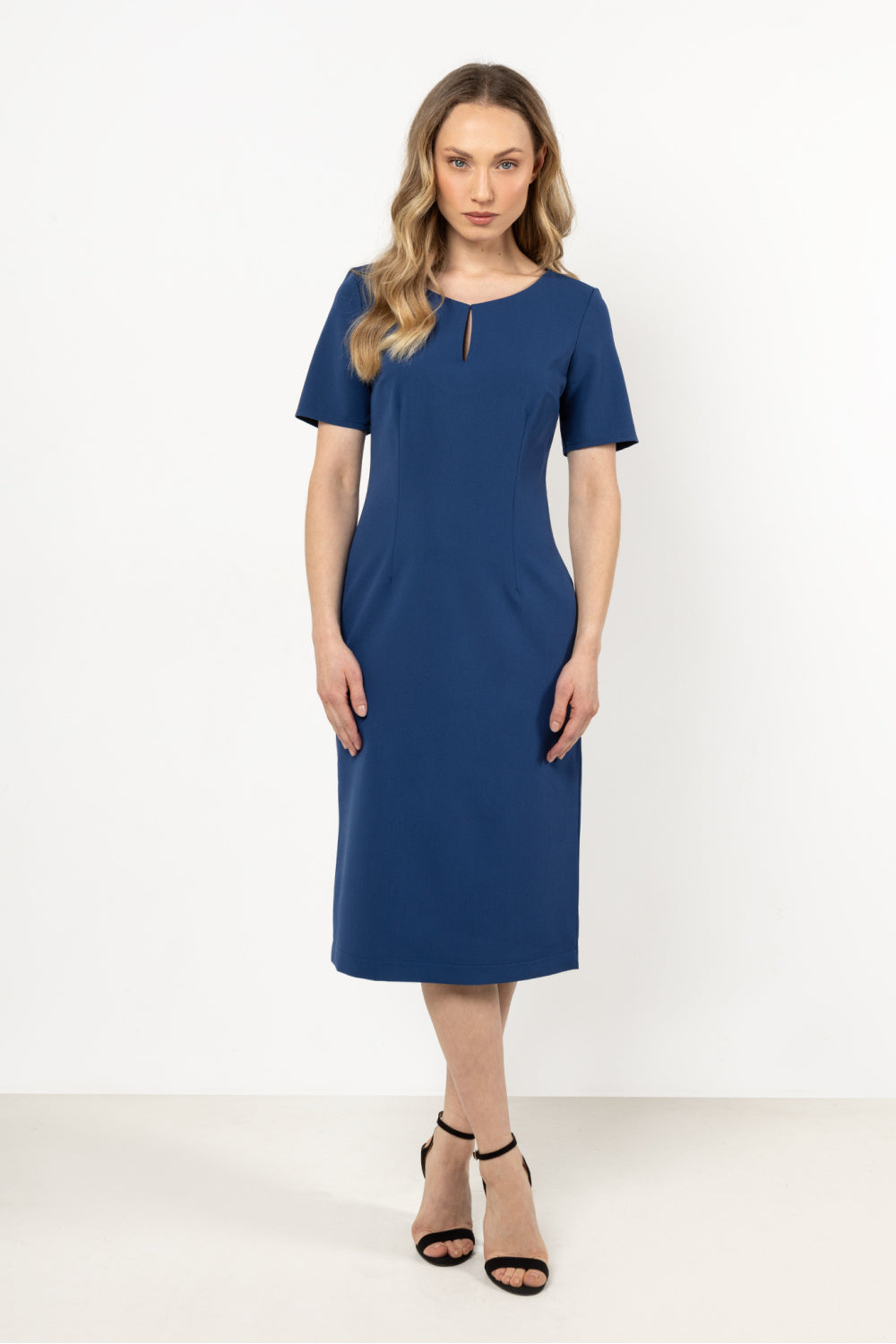 Awama Blue Bodycon Short Sleeve Dress - view 2