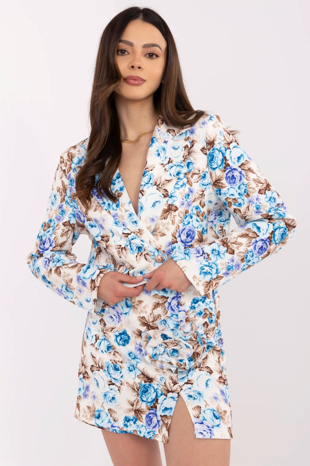 Italy Moda Blue Floral High Waisted Co-Ord Set