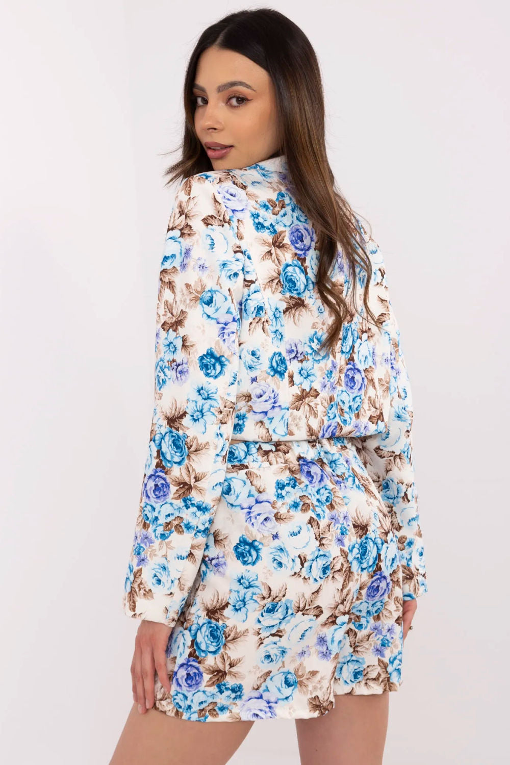 Italy Moda Blue Floral High Waisted Co-Ord Set - view 3