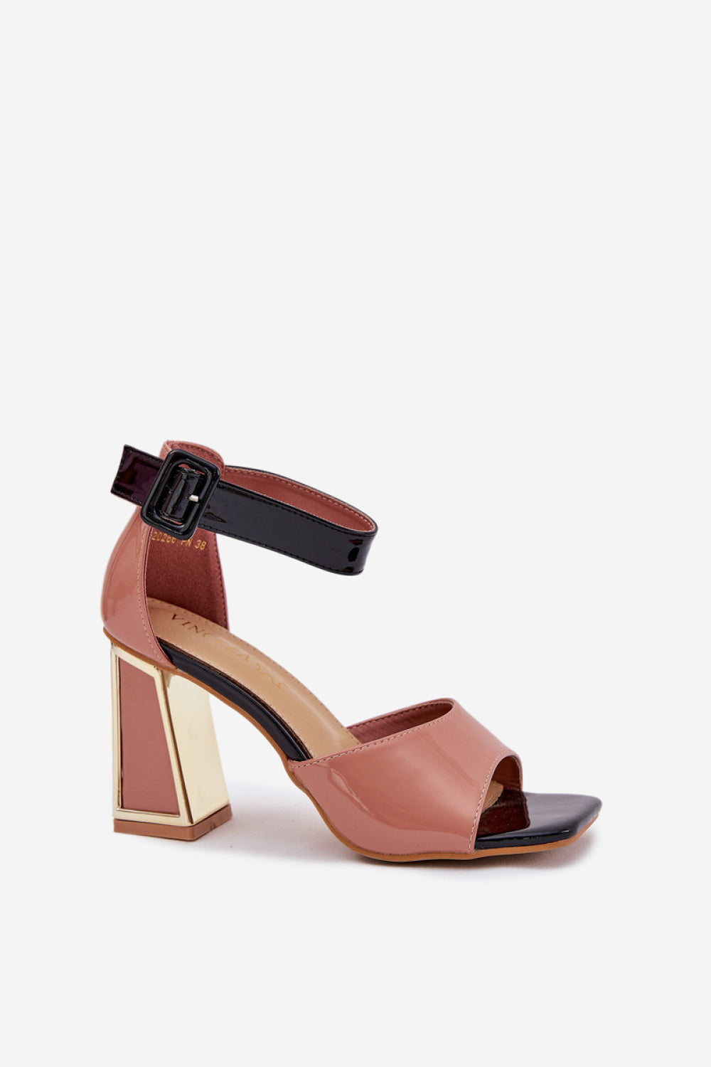 Step In Style Vinceza Pink Faux Leather Block Heel Heeled Sandals - view 2