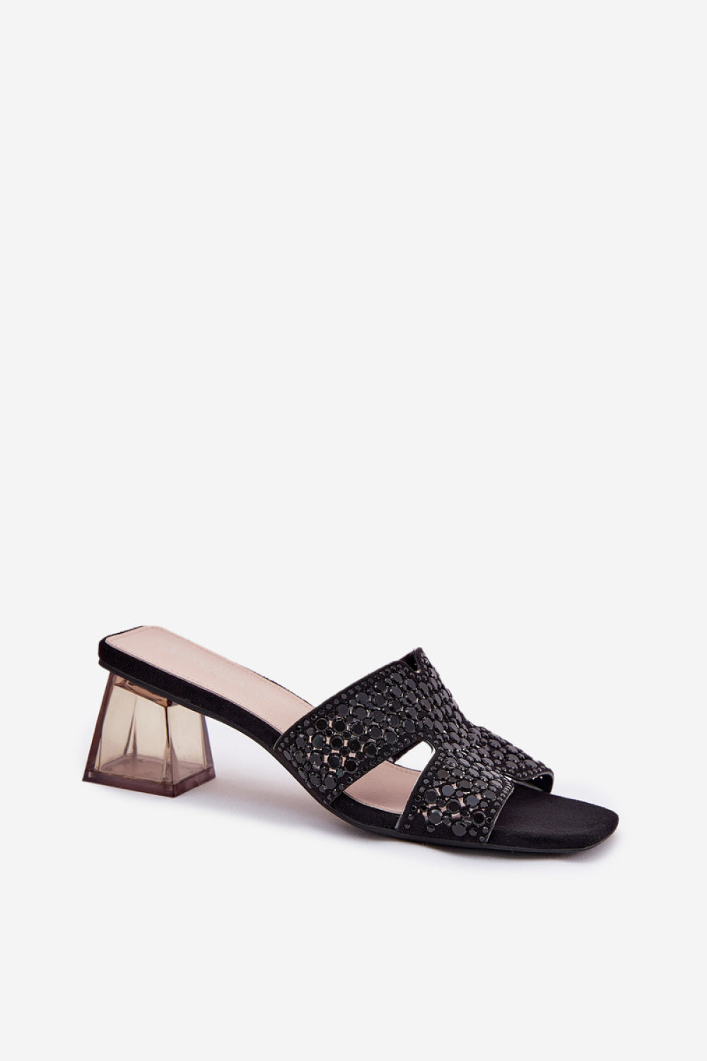 Step In Style Vinceza Black Sheer Heeled Sandals - view 2