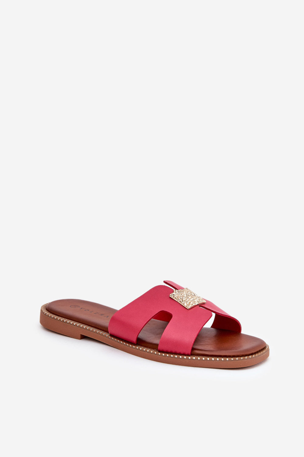 Step In Style Bohalis Fuchsia Faux Leather Flat Flip Flops - view 2