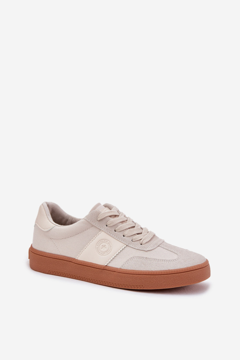 Step In Style Beige Faux Suede Trainers - view 2