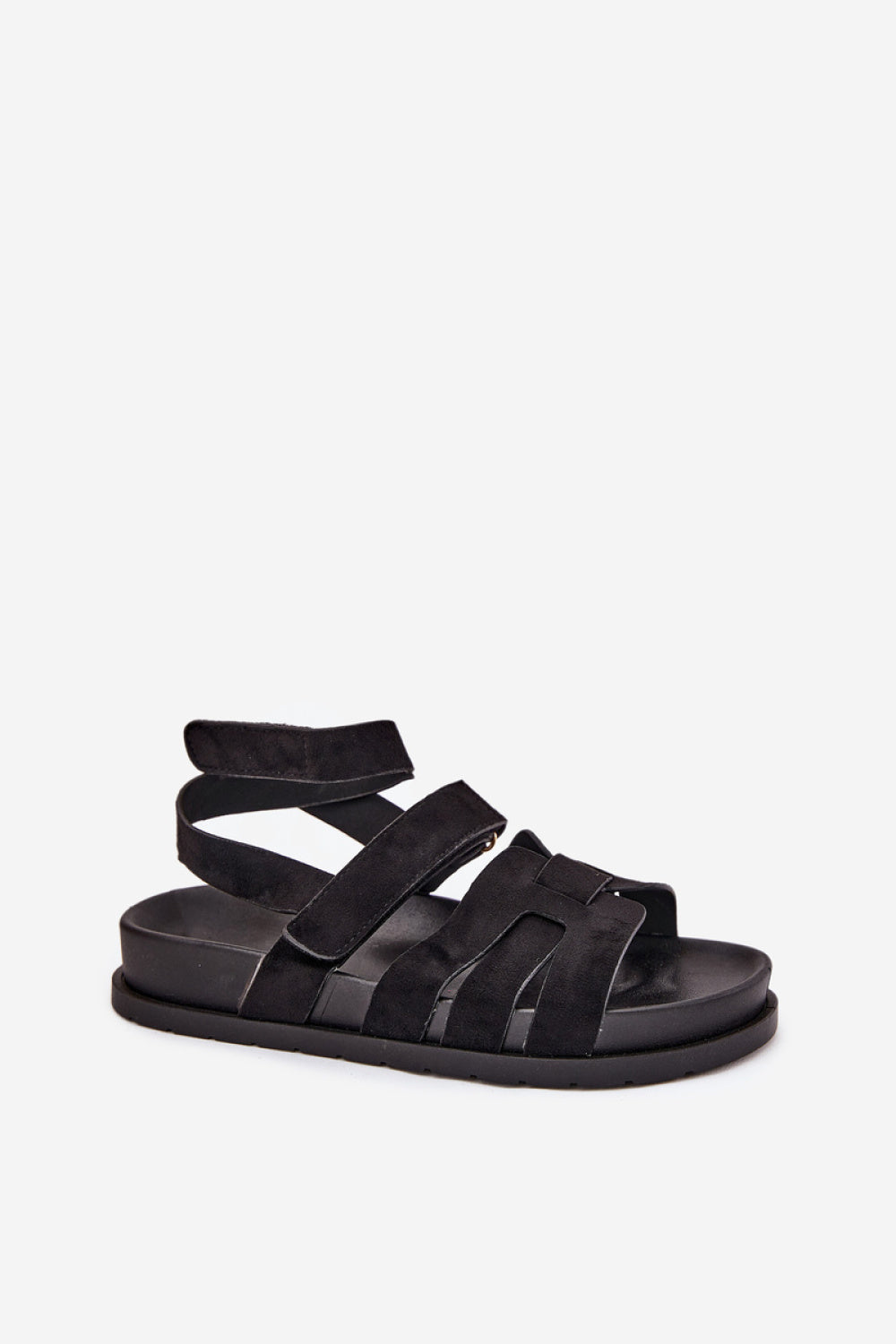 Step In Style Valpera Black Faux Suede Platform Sandals - view 2