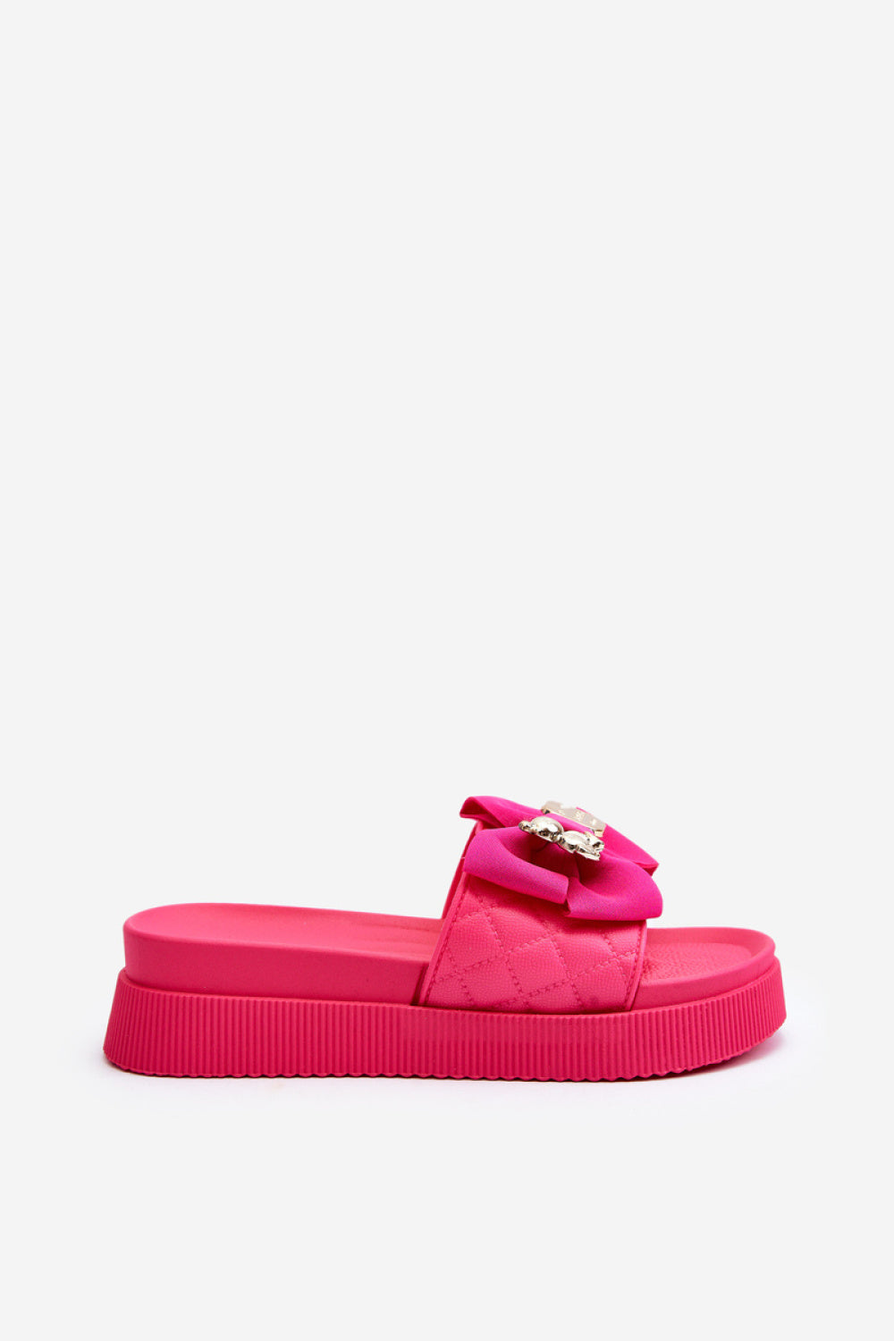 Step In Style Katterina Fuchsia Faux Leather Platform Flip Flops - view 2