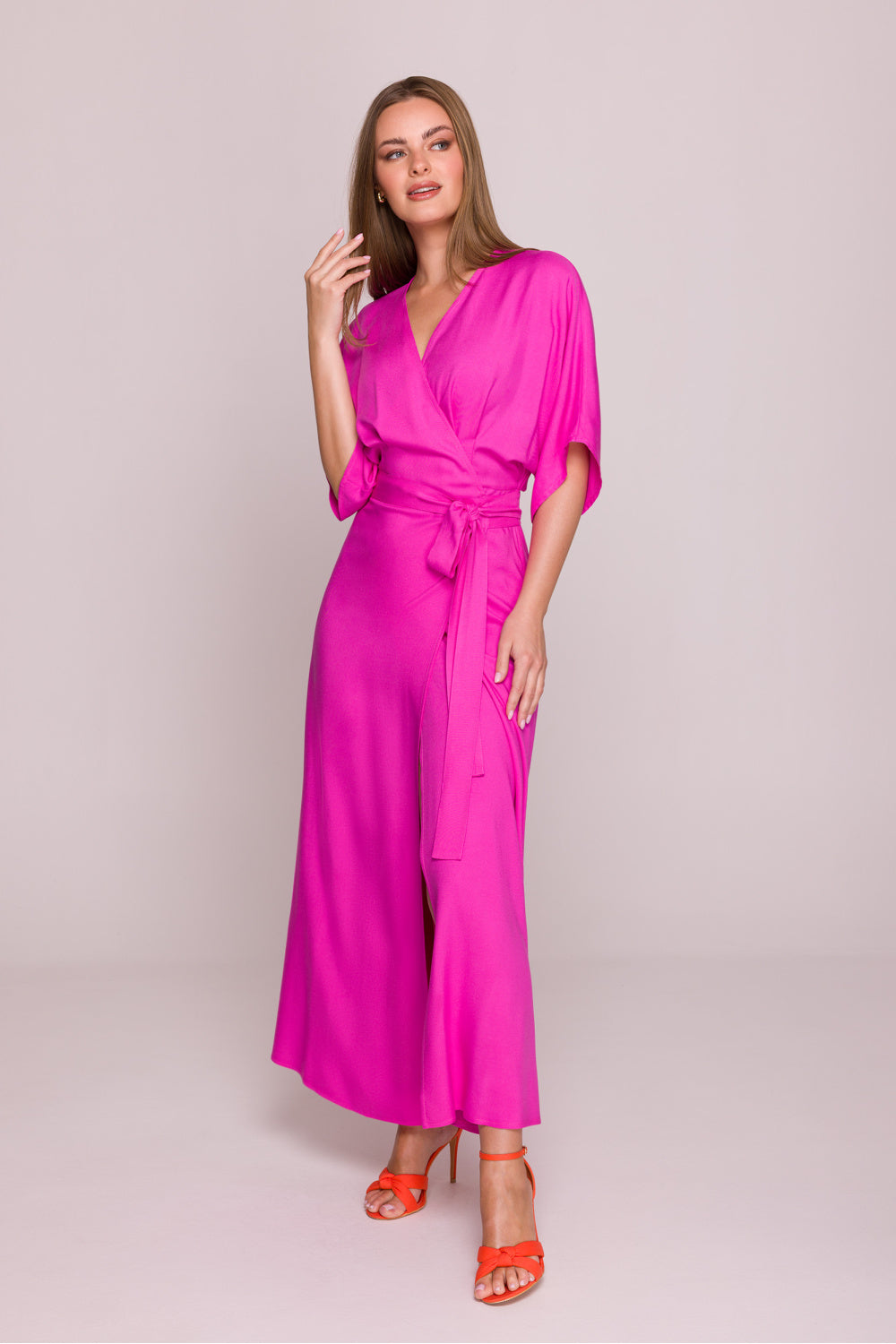 Stylove Lilac Satin Flared Dress