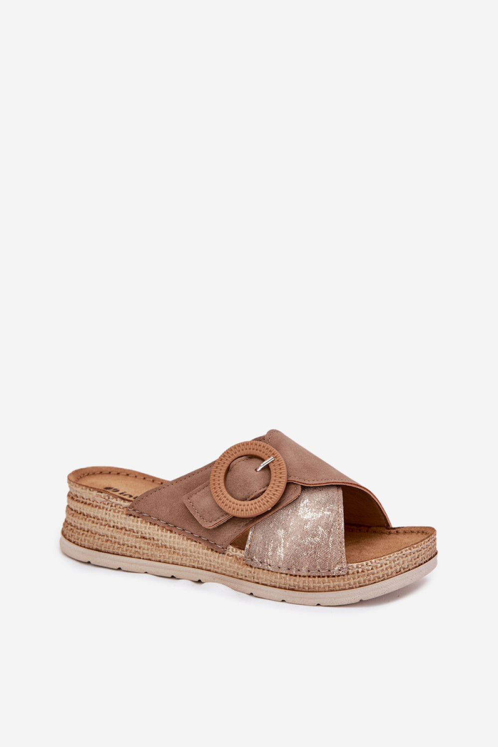 Step In Style Inblu Brown Suede Wedge Flip Flops - view 2
