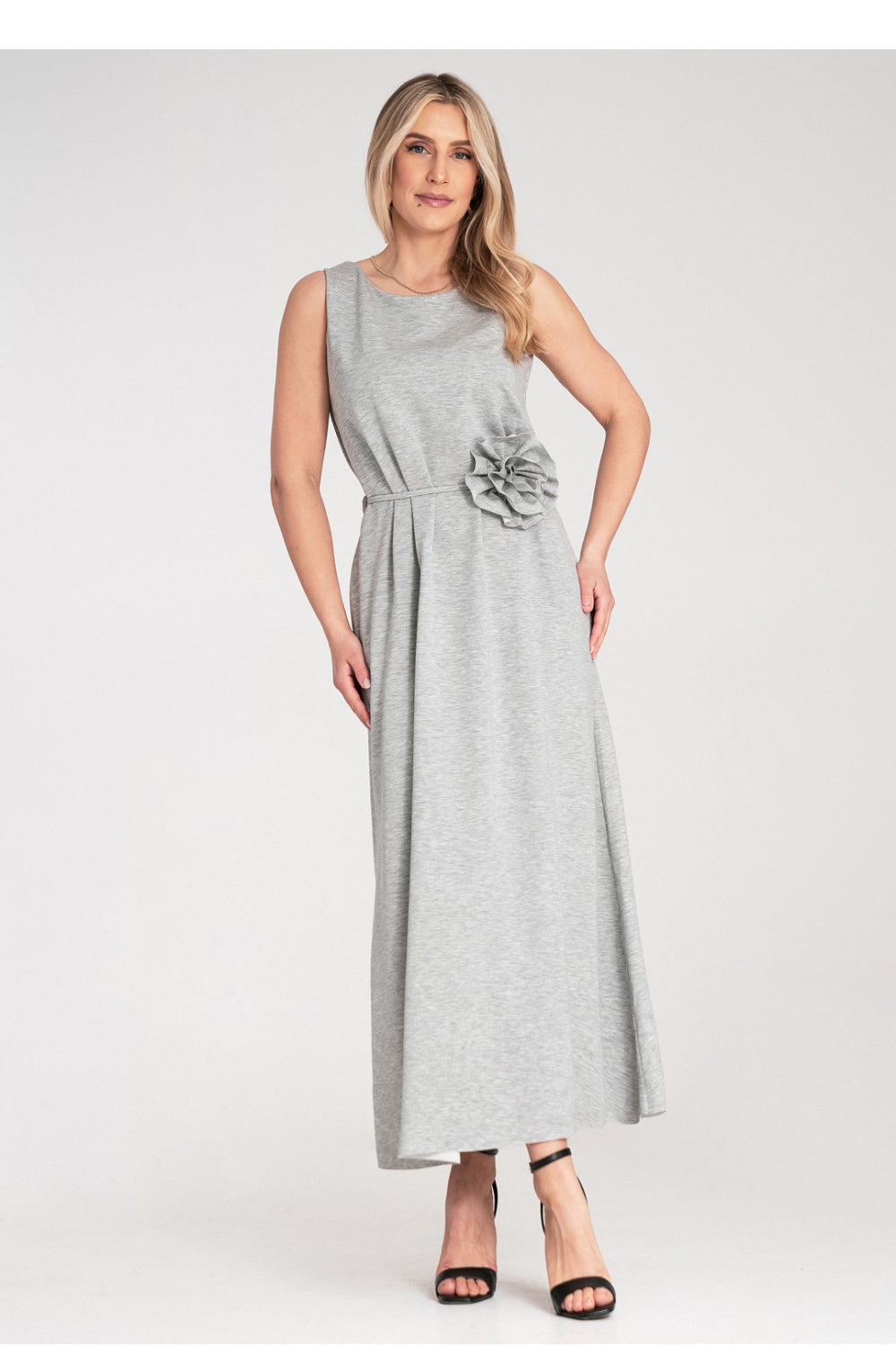 Figl Grey Maxi Flared Dress