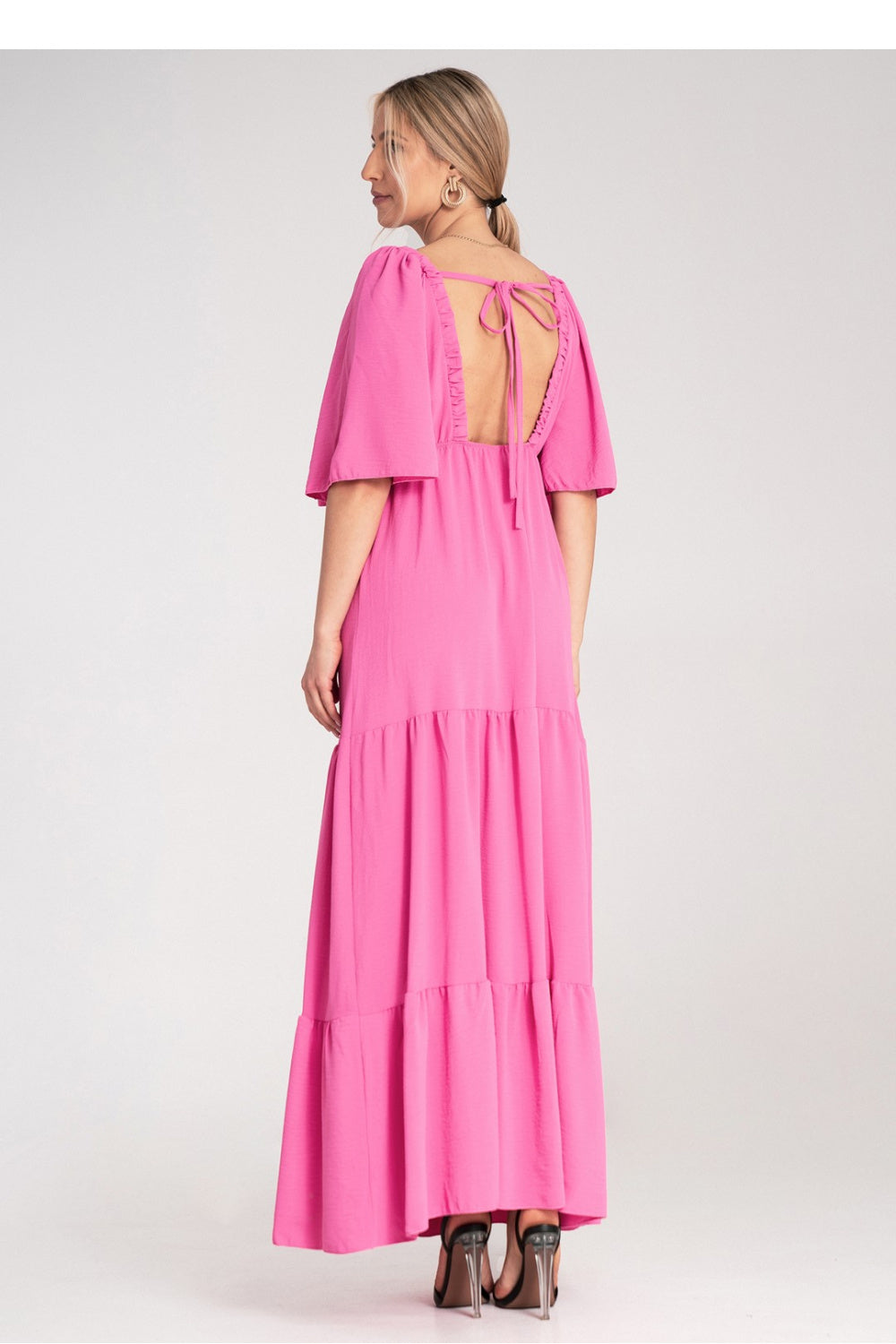 Figl Fuchsia Maxi V-Neck Dress - view 2