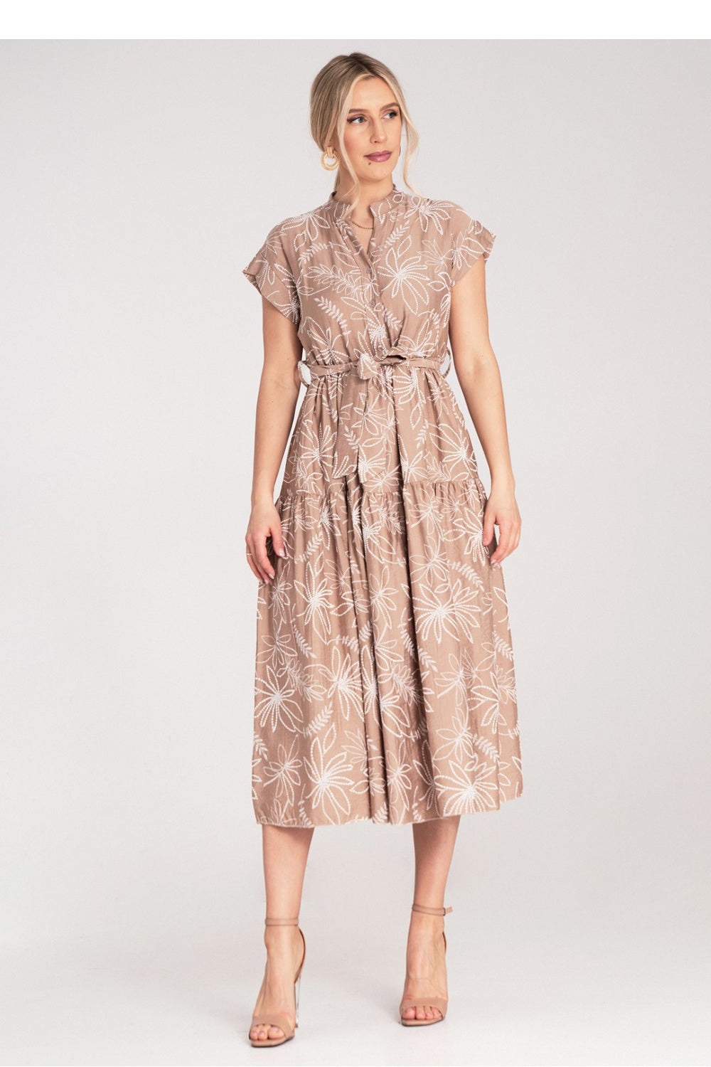 Figl Brown Midi Floral Dress