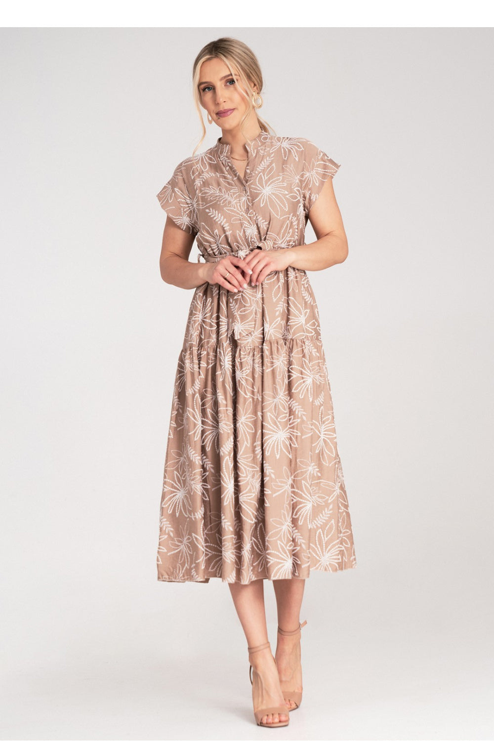 Figl Brown Midi Floral Dress - view 4