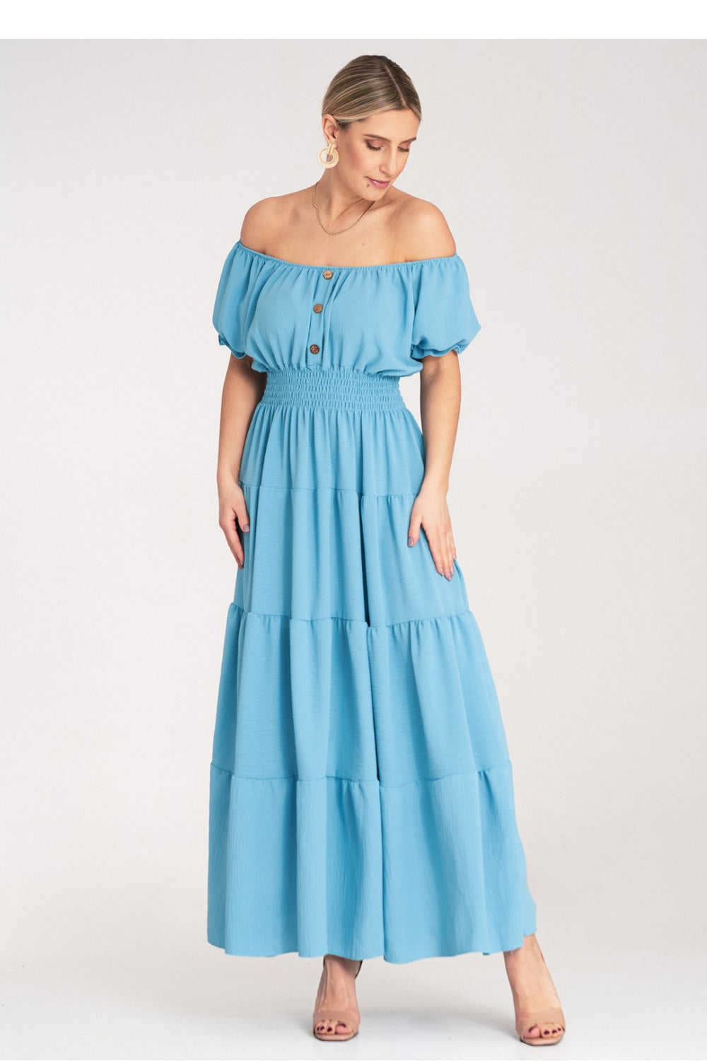 Figl Blue Maxi Flared Dress