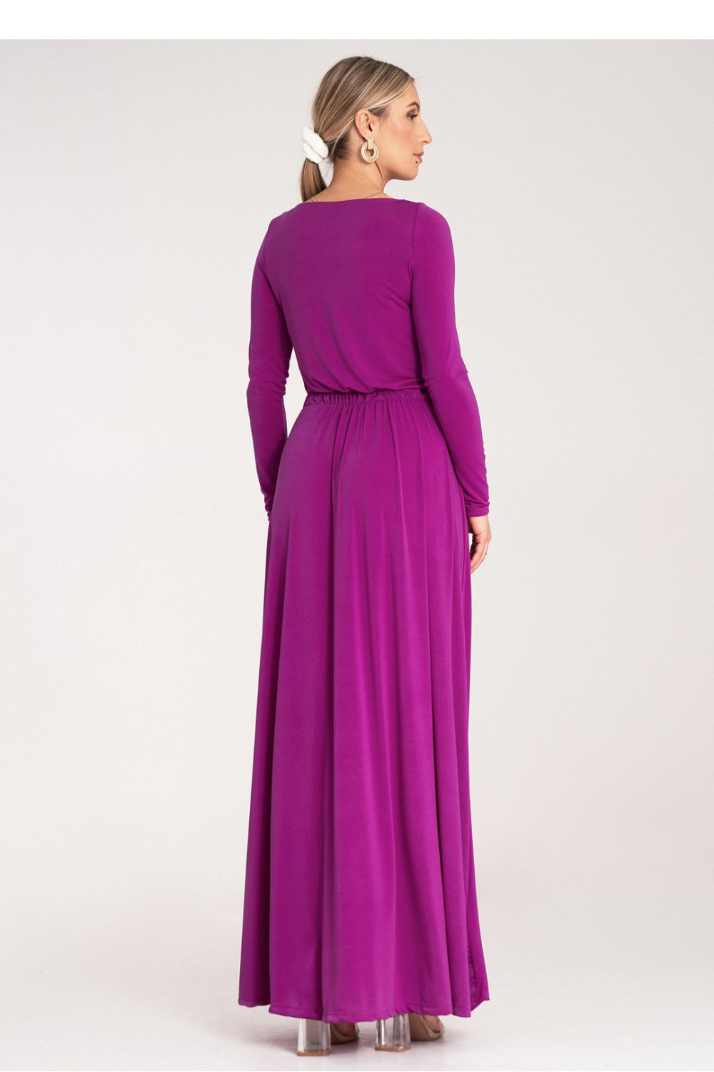 Figl Fuchsia Maxi Long Sleeve Dress - view 3